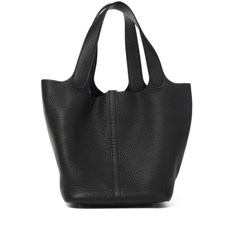 Hermès Black Clemence Picotin Lock 22 Palladium Hardware - Image 4